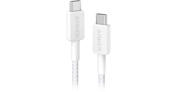 Anker 322 Type C to Type C Braided Cable 1.8m White
